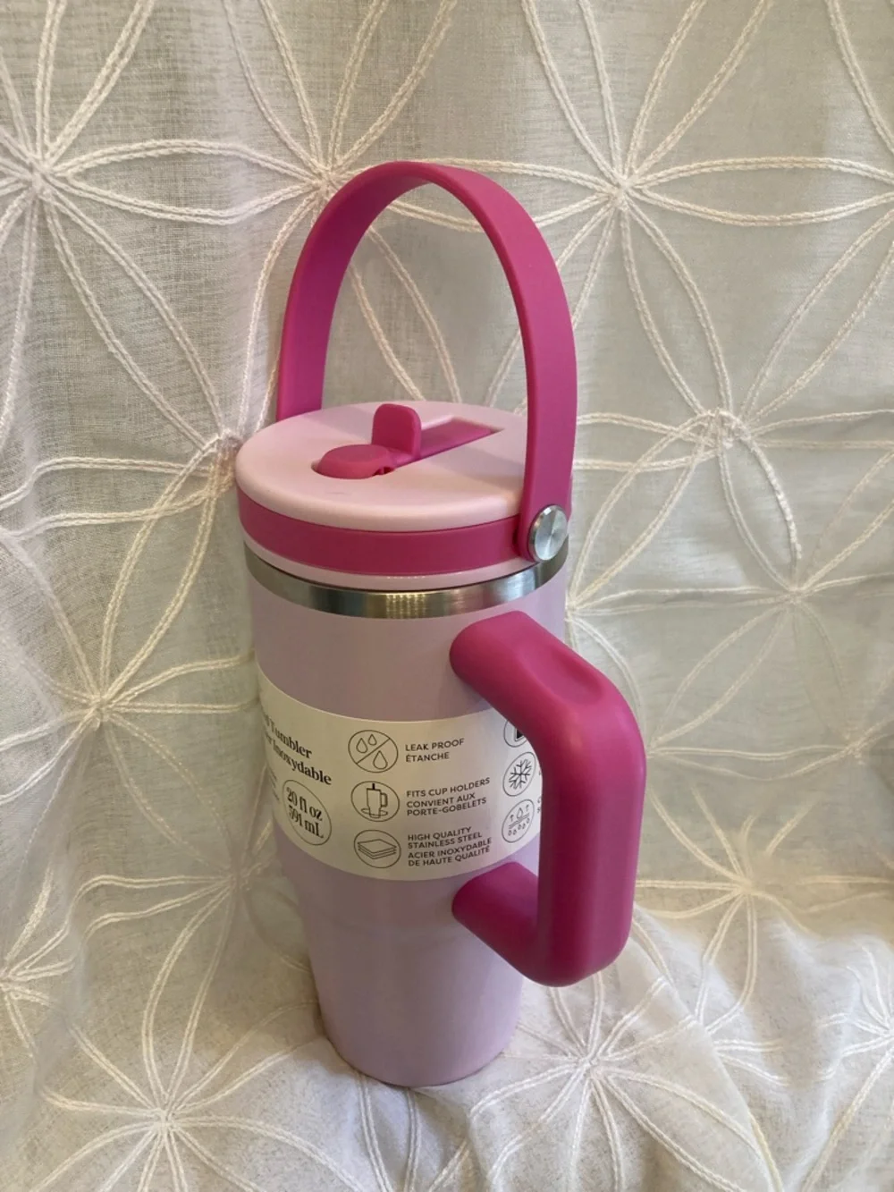 Ashland Pink & Navy Stainless Steel Travel Tumblers with Handles
